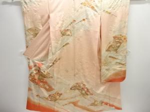 扇に花蝶模様刺繍振袖